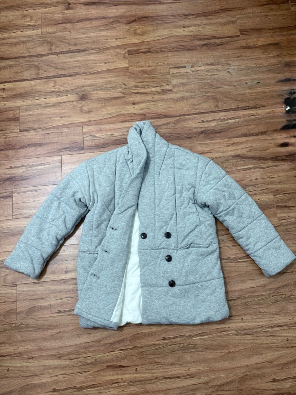 Madewell Quilted Puffer Coat - Gray
